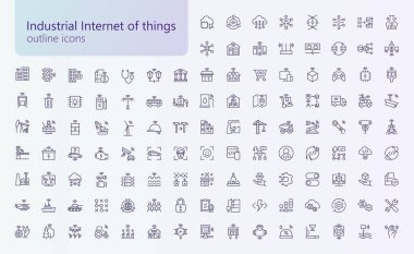 industrial internet of things outline iconset clipart