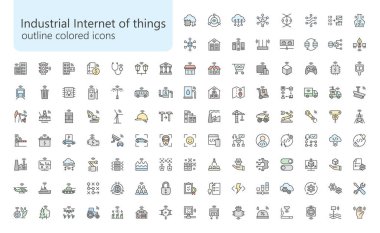 industrial internet of things outline iconset clipart