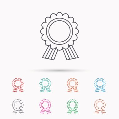 Ödül madalya simgesi. Galibi başarı işareti.