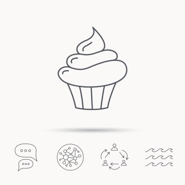 Cupcake simgesi. Tatlı kek işareti.