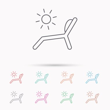 Şezlong simgesi. Plaj şezlong işareti.