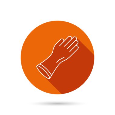 Lastik eldiven simgesi. Lateks el koruma işareti.