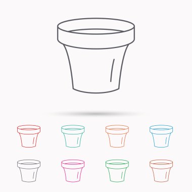 Çiçek pot simgesi. Seramik Bahçe konteyner.