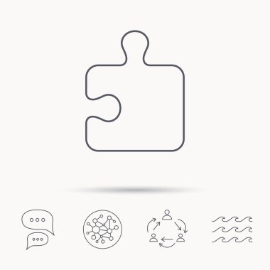 Bulmaca simgesi. Jigsaw mantıksal oyun işareti.