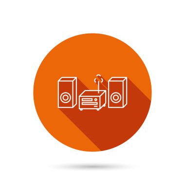 Müzik Merkez kutsal kişilerin resmi. Stereo sistemi işareti.