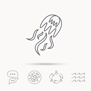 Denizanası simgesi. Deniz hayvan işareti.