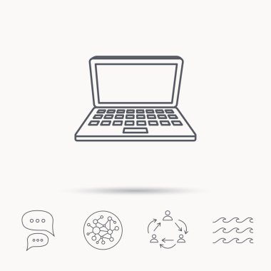 Dizüstü bilgisayar simgesi. Taşınabilir bilgisayar işareti.