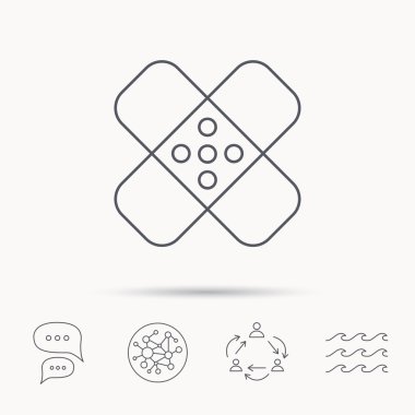 Tıbbi sıva simgesi. Yaralanma düzeltme işareti.