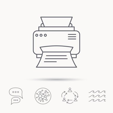 Yazıcı simgesi. Belge teknoloji işareti yazdırmak.