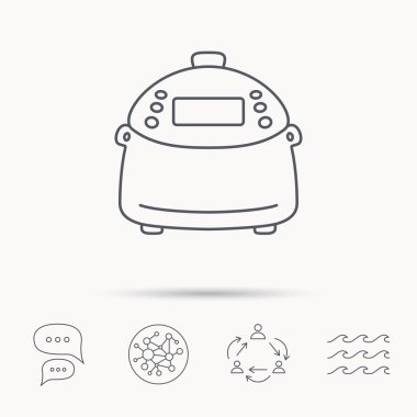 Multicooker simgesi. Mutfak elektrikli cihaz sembolü