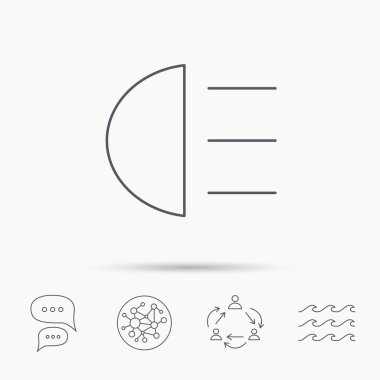 Farları simgesi. Uzak ışık araba işareti.