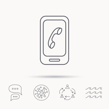 Akıllı telefon simgesi. Cep telefonu dokunmatik ekran işareti ile