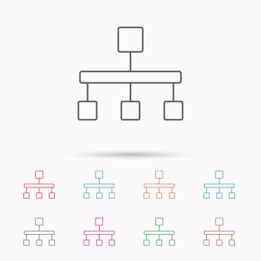Hiyerarşi simgesi. Kuruluş Grafiği işareti.