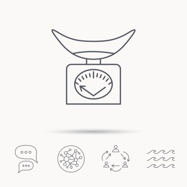 Ölçekler simgesi. Aracı oturum ağırlığında mutfak.