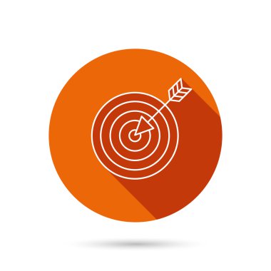 Ok simgesi ile hedef. Dart amaç işareti.