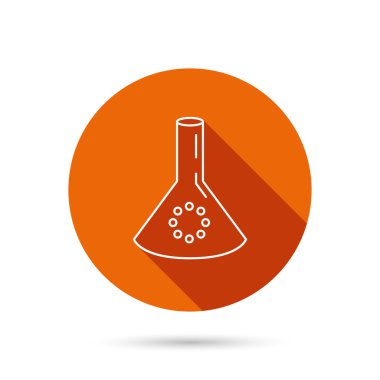 Laboratuvar ampul veya ölçek simgesi. Kimya işareti.