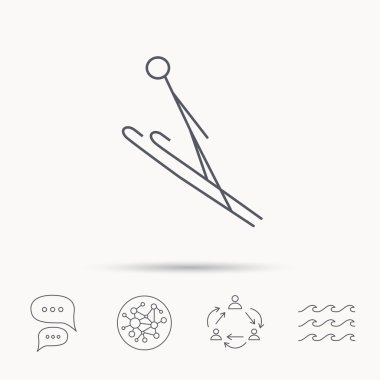 Kayak atlama simgesi. Aşırı spor işareti kayaklar.