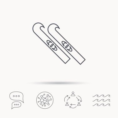 Kayak simgesi. Kayaklar işareti.