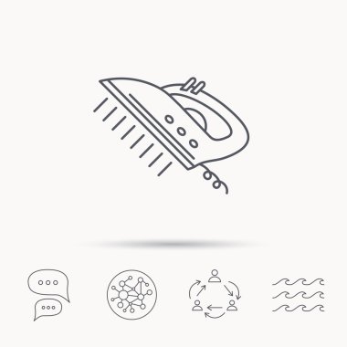 Buhar Ütü simgesi. Demir ev işleri aracı işareti.