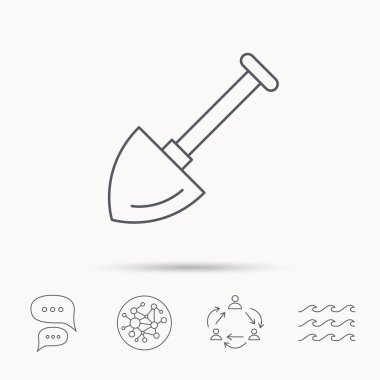 Kürek simgesi. Bahçe ekipman işareti.