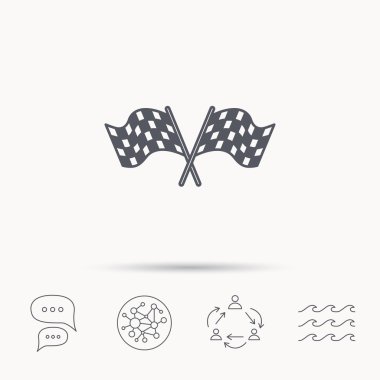 Çapraz bayrakları simge yarış. Bitirme simgesi.