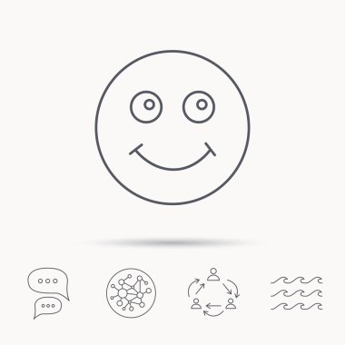 Gülümseme simgesi. Olumlu mutlu yüz işareti.