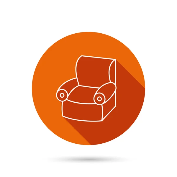 Icono del sillón. Muebles cómodos signo . — Vector de stock