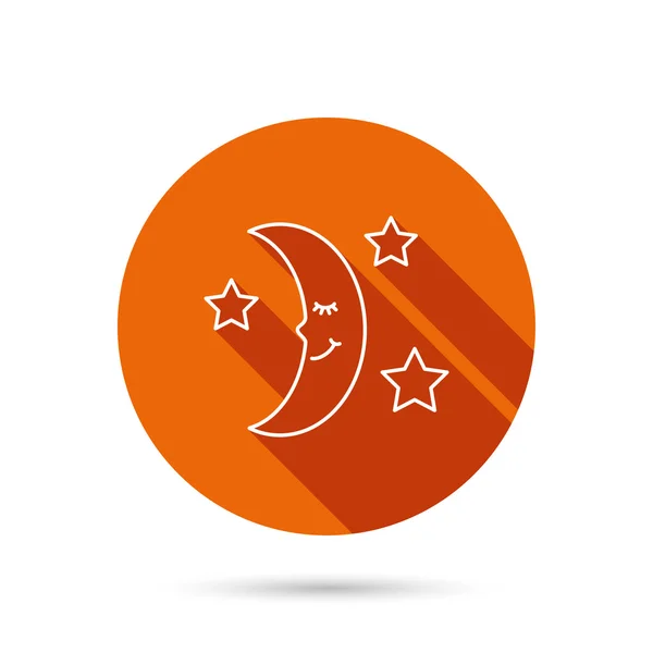 Night or sleep icon. Moon and stars sign. — Stock Vector