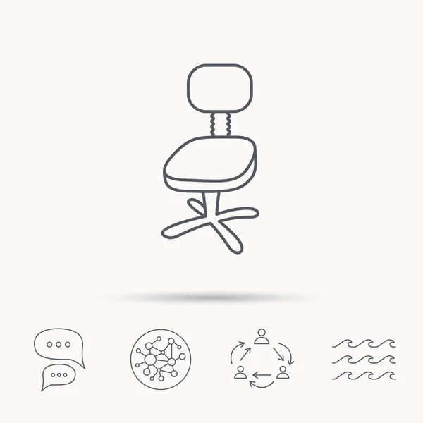 Icono de silla de oficina. signo de sillón de negocios . — Vector de stock