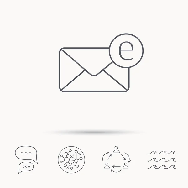 Envolvente icono de correo. Señal de correo electrónico . — Vector de stock