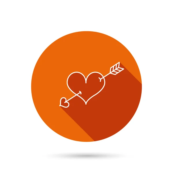 Love heart icon. Amour arrow sign. — Stock Vector