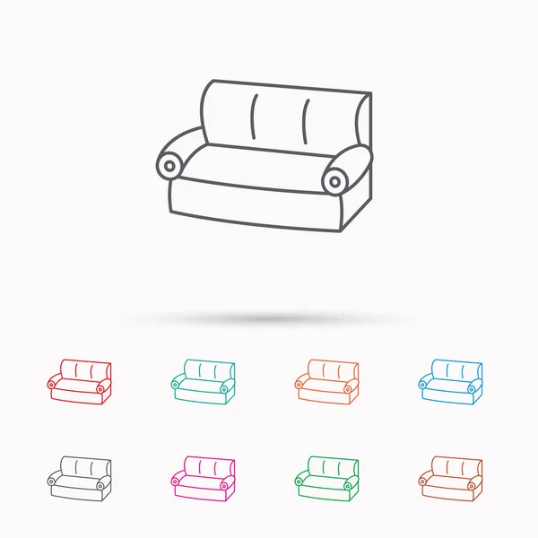 Icône de canapé. Signe confortable canapé . — Image vectorielle