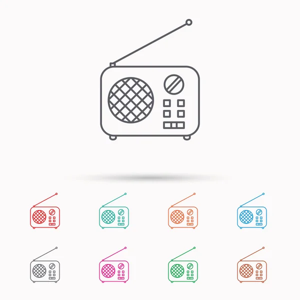 Icono de radio. Signo receptor de música retro . — Vector de stock