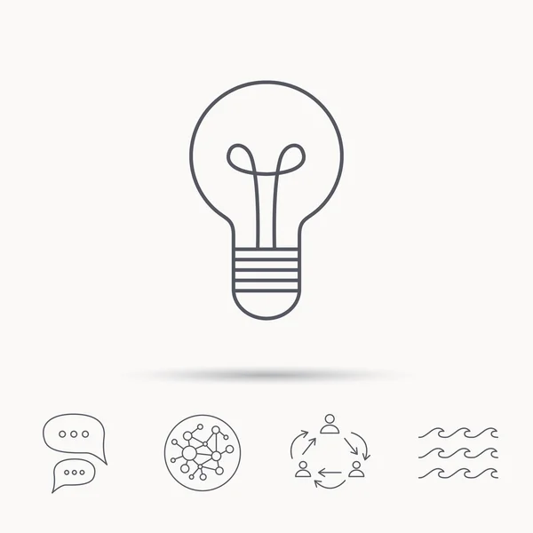 Lampa ikona. Znak myšlenky a řešení. — Stockový vektor