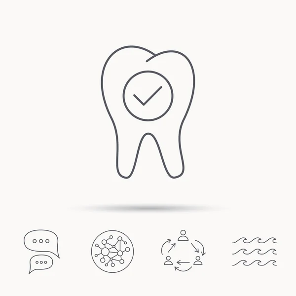 Sprawdź ikonę zęba. Stomatologia znak. — Wektor stockowy