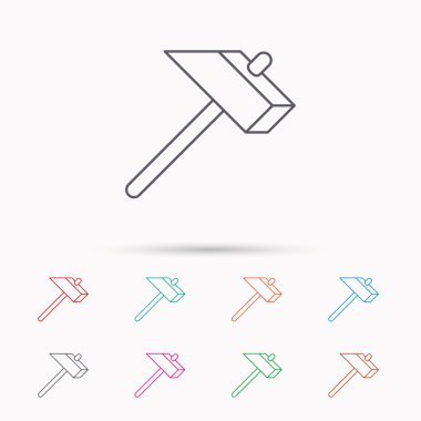 Çekiç simgesi. Onarım veya düzeltme işareti.