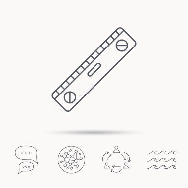 Düzey aracı simgesi. Yatay ölçüm işareti.