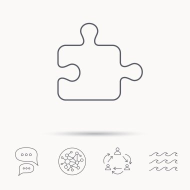 Bulmaca simgesi. Jigsaw mantıksal oyun işareti.