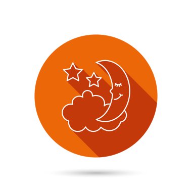 Gece ya da uyku simgesi. Ay ve yıldız işareti.