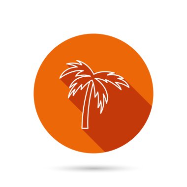 Palmiye ağacı simgesi. Seyahat ya da tatil sembolü.