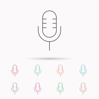 Retro mikrofon simgesi. Karaoke işareti.