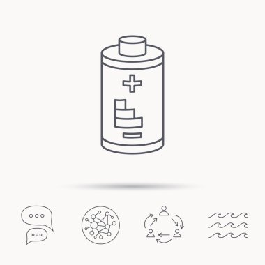 Pil simgesi. Elektrik işareti.