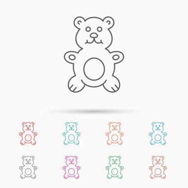 Oyuncak ayı simgesi. Bebek oyuncak işareti.