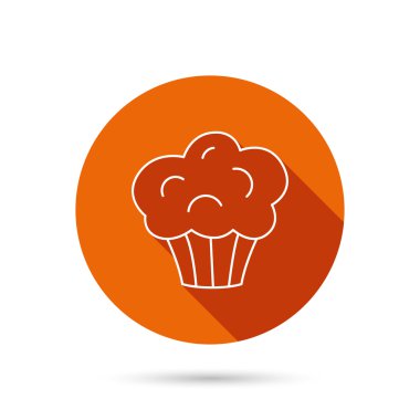 Muffin simgesi. Cupcake tatlı işareti.