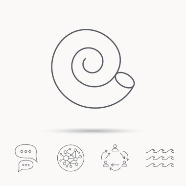 Deniz kabuğu simgesi. Sarmal seashell işareti.