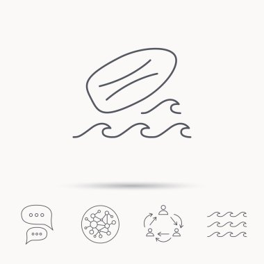 Sörf tahtası simgesi. Sörf işareti dalgalar.