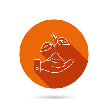 Doğa simge kaydetmek. El bitki Filiz işareti ile.