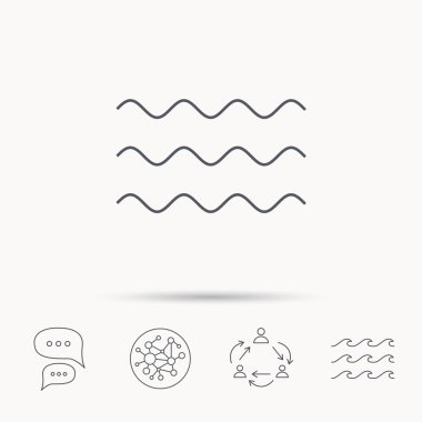 Dalgalar simgesi. Deniz akan işareti.