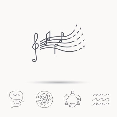 Çocuklar kutsal kişilerin resmi için şarkılar. Müzik notaları, melodi işareti.