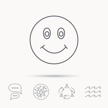 Gülümseme simgesi. Olumlu mutlu yüz işareti.